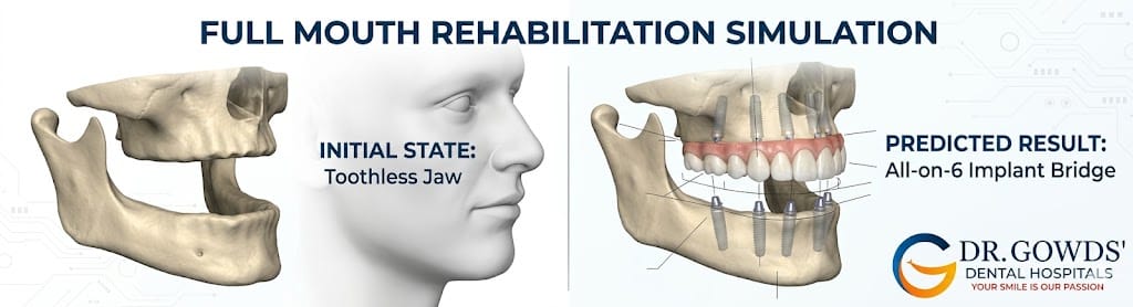 A detailed infographic of the Digital Smile Design (DSD) process at Dr. Gowds Dental Hospitals in Hyderabad