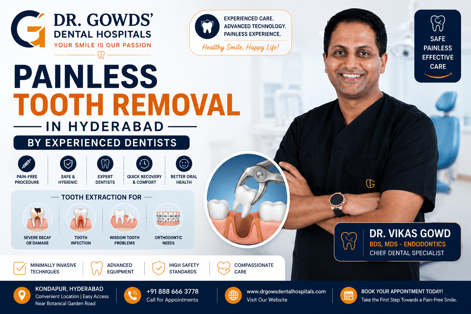 Painless Tooth Removal in Hyderabad by Experienced Dentists