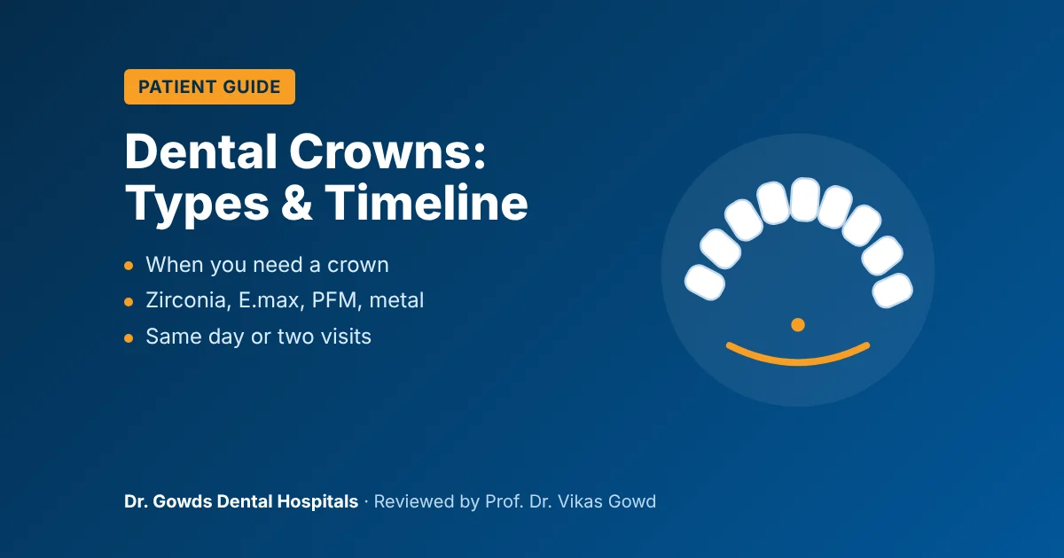 Dental crowns in Hyderabad: types, timeline and when you need one, from Dr. Gowds Dental Hospitals