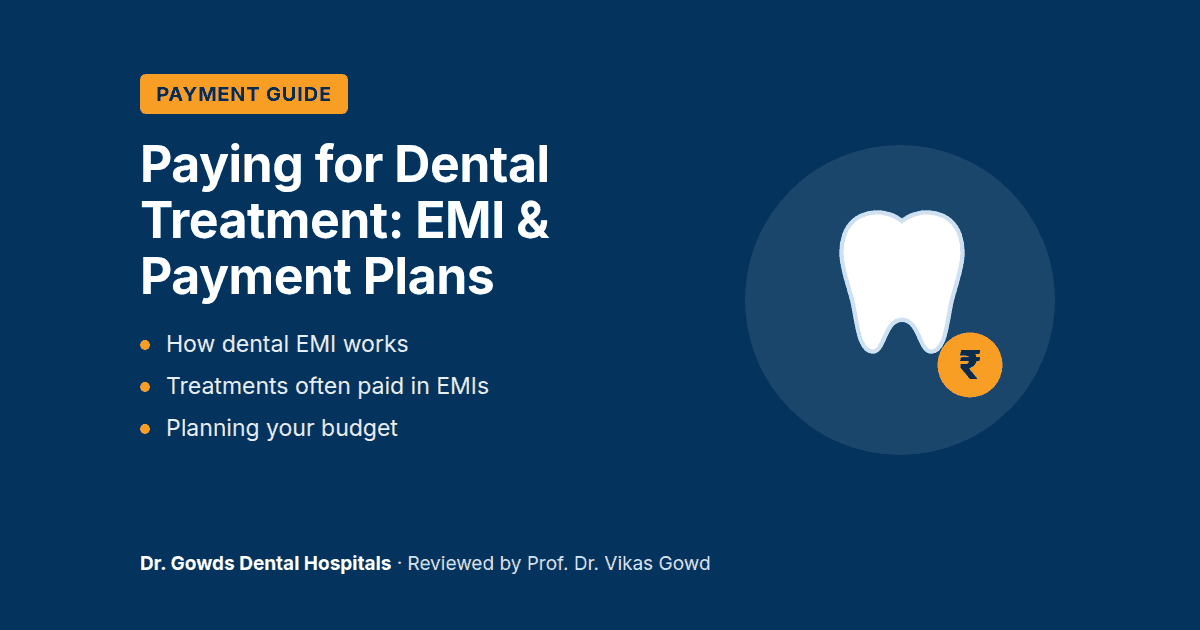 dental treatment emi featured Paying for dental treatment: EMI and payment plans guide, reviewed by Prof. Dr. Vikas Gowd, Dr. Gowds Dental Hospitals
