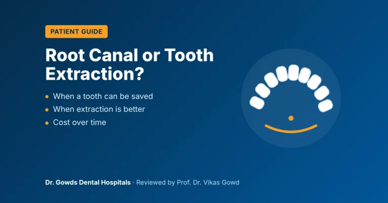 Root canal or tooth extraction: which is better for you, a patient guide from Dr. Gowds Dental Hospitals